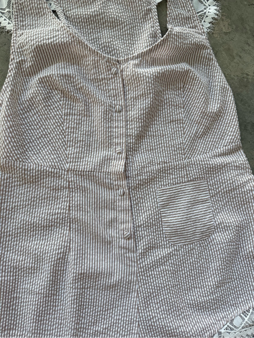 For Love And Lemons Blush Pink Lace-Trim Romper - Picture 3 of 8